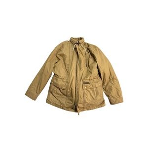 Base Camp Coat Mens Large Brown Canvas Faux Fur Lined Insulated Hiking Parka